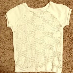 Girls Forever 21 white net top